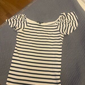Ralph Lauren Navy and White Striped Top